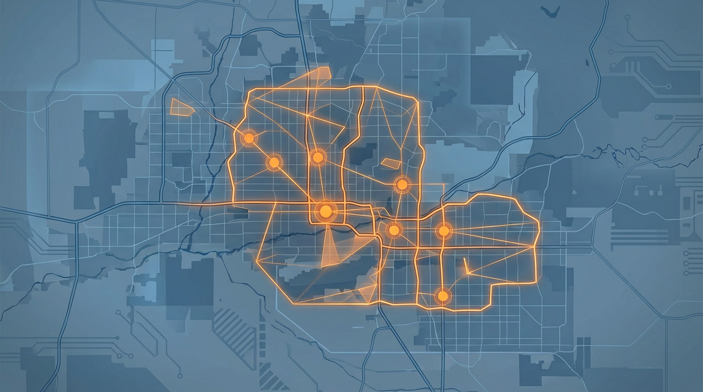 Map graphic representing service coverage across Phoenix metro